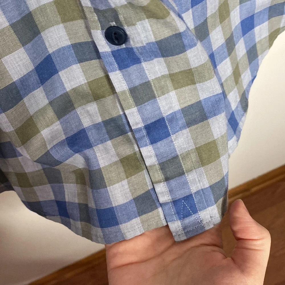 Vineyard Vines plaid cotton blend slim longshore shirt size M